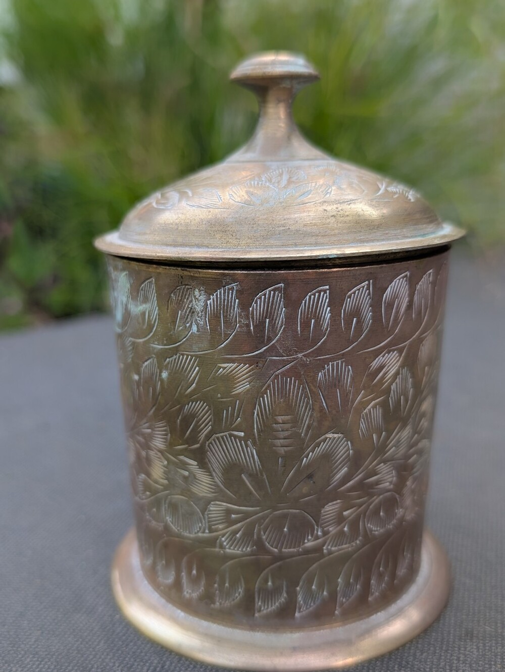 1960s Mughal Style Indian Brass Cigarette Holder / Trinket Box